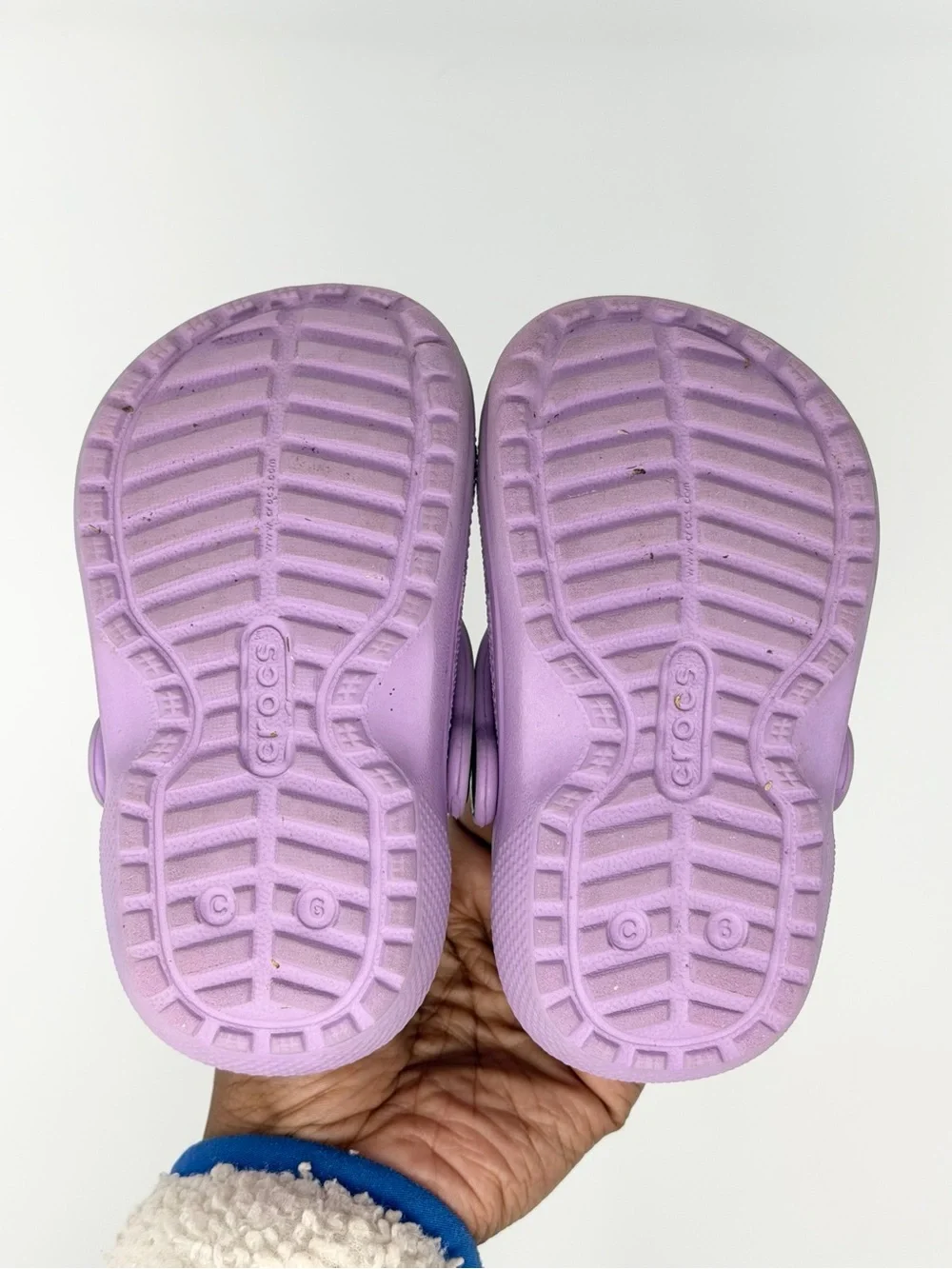 Crocs Kids C6 Purple Fleece Lined Clogs Toddler Slip On Shoes Cozy Comfy